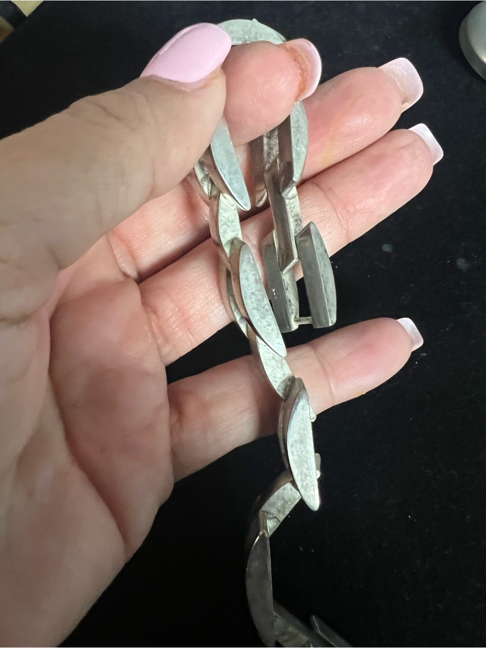 SILVER HEAVY BRACELET MARKED 925 - Picture 3 of 7